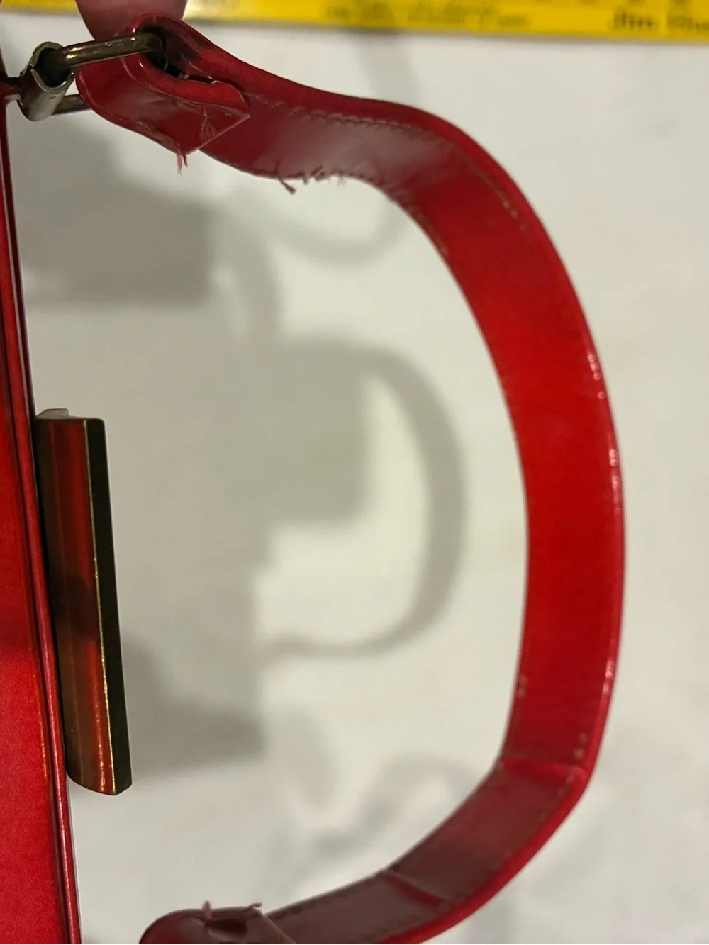 Leather Top-Handled Bag - Classic Structured Purse Classic Red Gold Hardware